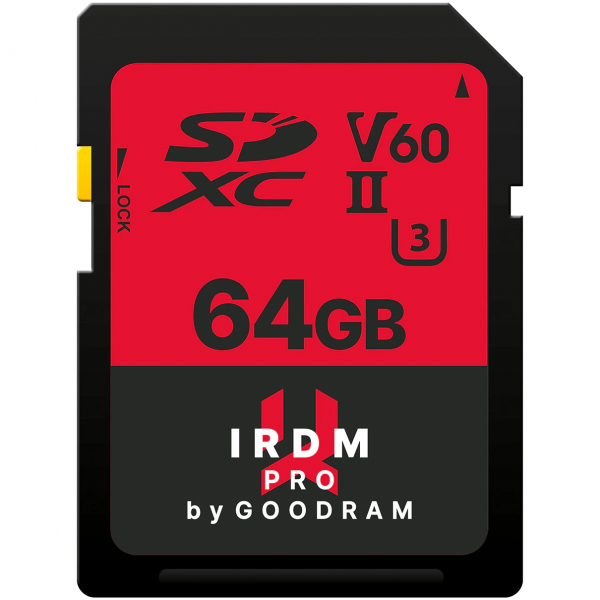 Card de memorie SD Goodram IRDM PRO 64GB,UHS II,V60, IRP-S6B0-0640R12