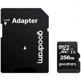 Card de memorie microSD Goodram 256GB, UHS I, Cls 10 + Adaptor,