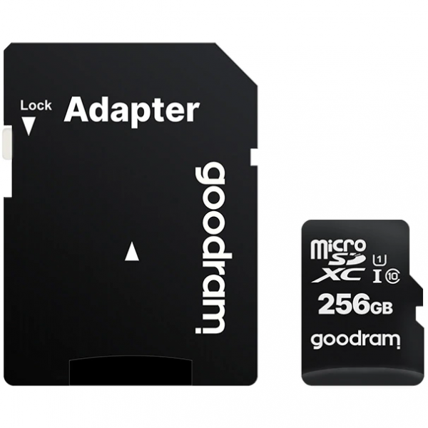Card de memorie microSD Goodram 256GB, UHS I, Cls 10 + Adaptor,