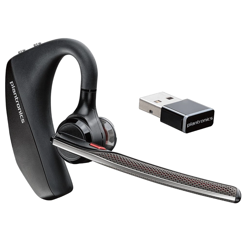 Casca bluetooth Plantronics Voyager 5200 UC, Adaptor BT USB, Cutie de incarcare, Negru