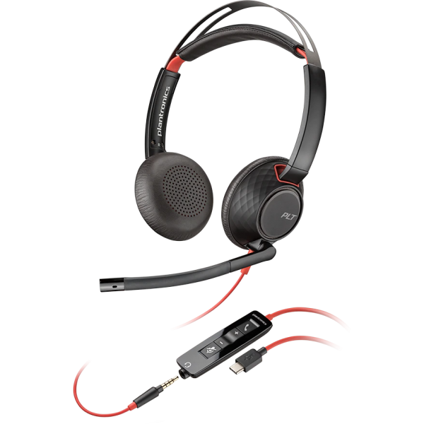 Casca Call Center Plantronics Blackwire 5220, C5220,USB-A Binaural, Negru