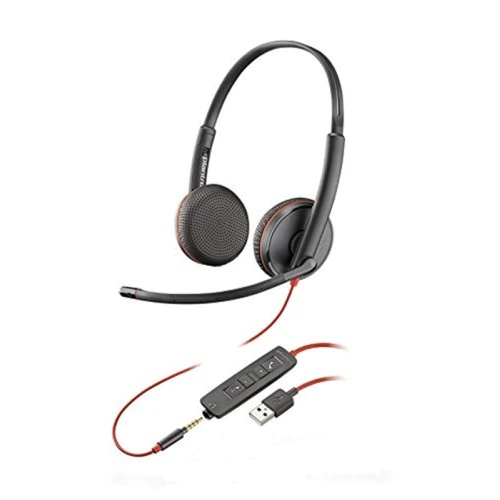 Casca Call Center Plantronics Blackwire C3225, USB-A, Binaural, Negru Binaural imagine noua idaho.ro