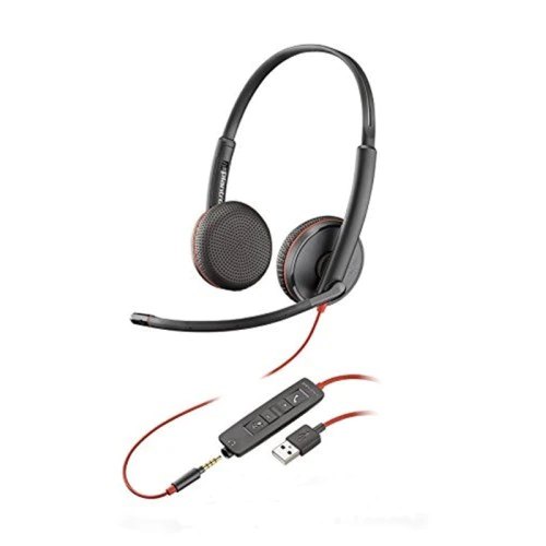 Casca Call Center Plantronics Blackwire C3225, USB-A, Binaural, Negru