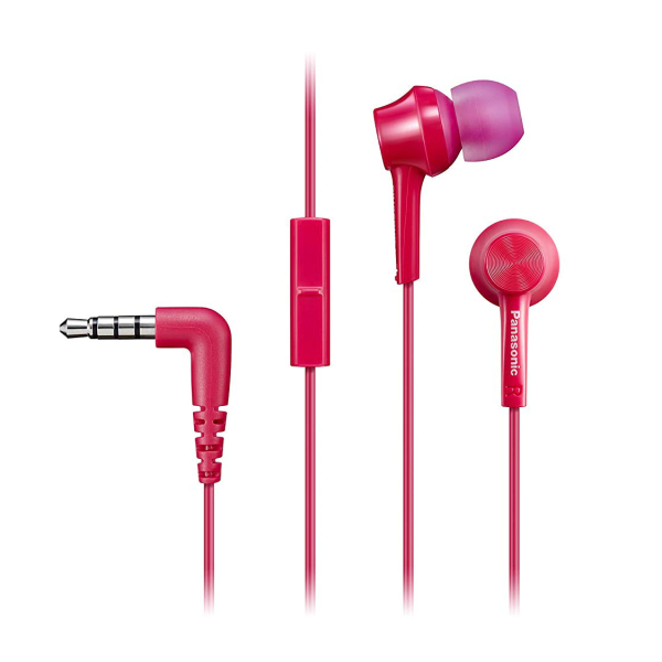 Casti Audio In Ear Panasonic RP-TCM115E-P, Cu fir, Microfon, Roz