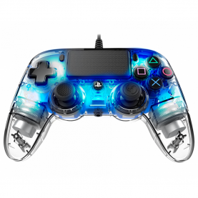 Controler cu Fir Nacon Illuminated Compact PS4 Official, Touch pad, RGB, Windows/PS4, Albastru