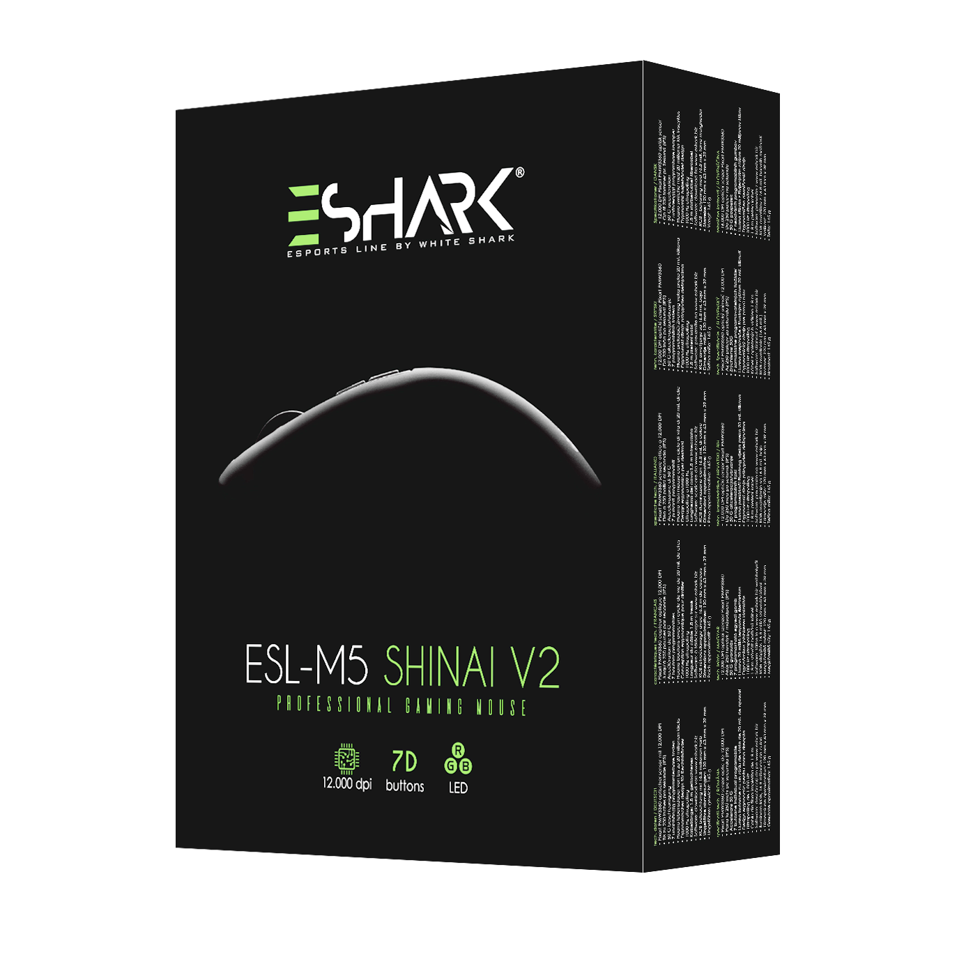 Mouse Gaming eShark SHINAI-V2, USB 2.0, 12000 DPI, Iluminare RGB 16,8 M culori, Negru - 3 | YEO