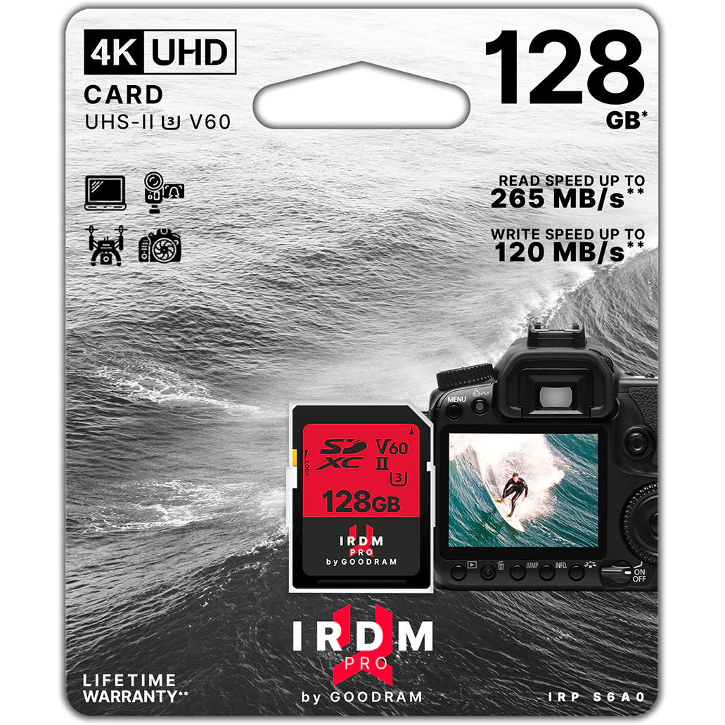 Card de memorie SD Goodram IRDM PRO 128GB,UHS II,V60, IRP-S6B0-1280R12