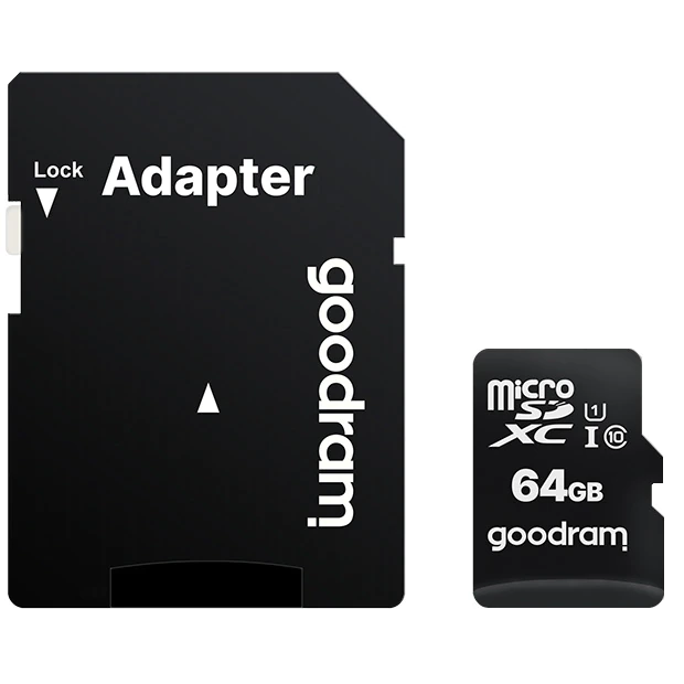 Card de memorie MicroSD Goodram 64GB,UHS I,cls 10 + adaptor, M1AA-0640R12 64GBUHS imagine noua tecomm.ro