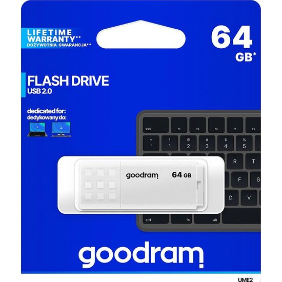 Memorie USB Goodram UME2, 64GB, USB 2.0, Alb