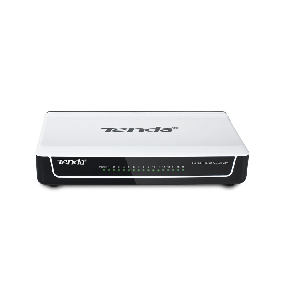 Switch Tenda S16, 16 Port-uri Fast Ethernet 10/100 Mbps, Alb 10/100 imagine noua idaho.ro