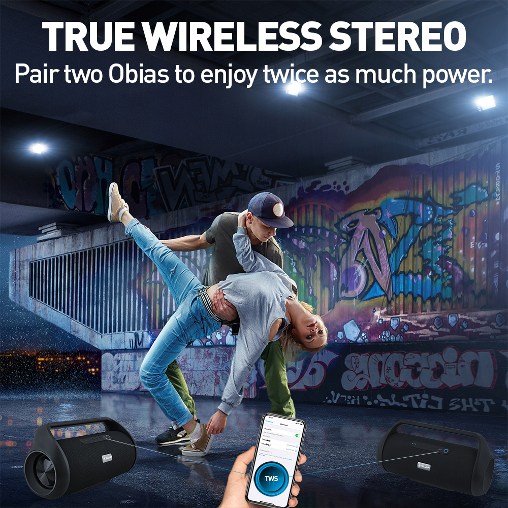 Boxa portabila Bluetooth Tellur Obia 50W, Stereo, AUX, USB, Baterie 3600mAh, Negru