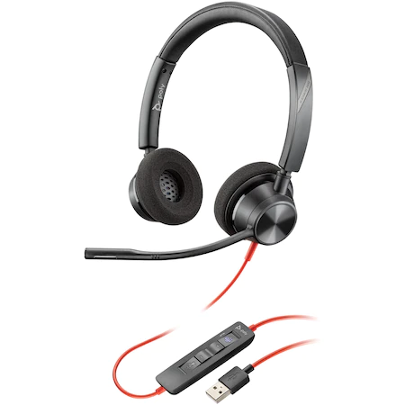 Casca Call Center Plantronics Blackwire 3320 USB-A, Lungime cablu 2.1 m, Negru