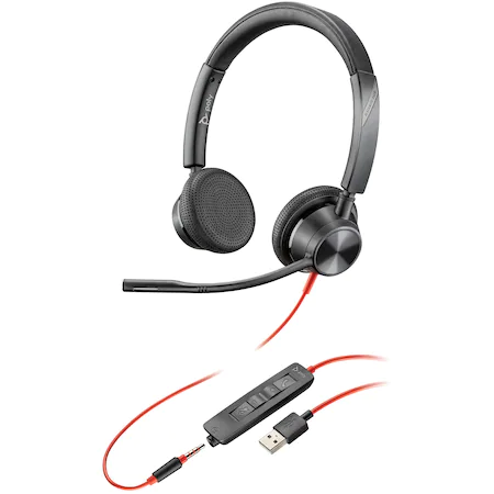 Casca Call Center Plantronics Blackwire 3325, BW3325, USB-A, Negru