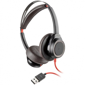 Casca Call Center Plantronics Blackwire 7225, BW7225,USB-A Binaural, Negru