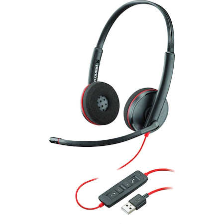 Casca Call Center Plantronics Blackwire C3220, USB-A, Binaural, Lungime cablu 1.3 m, Negru