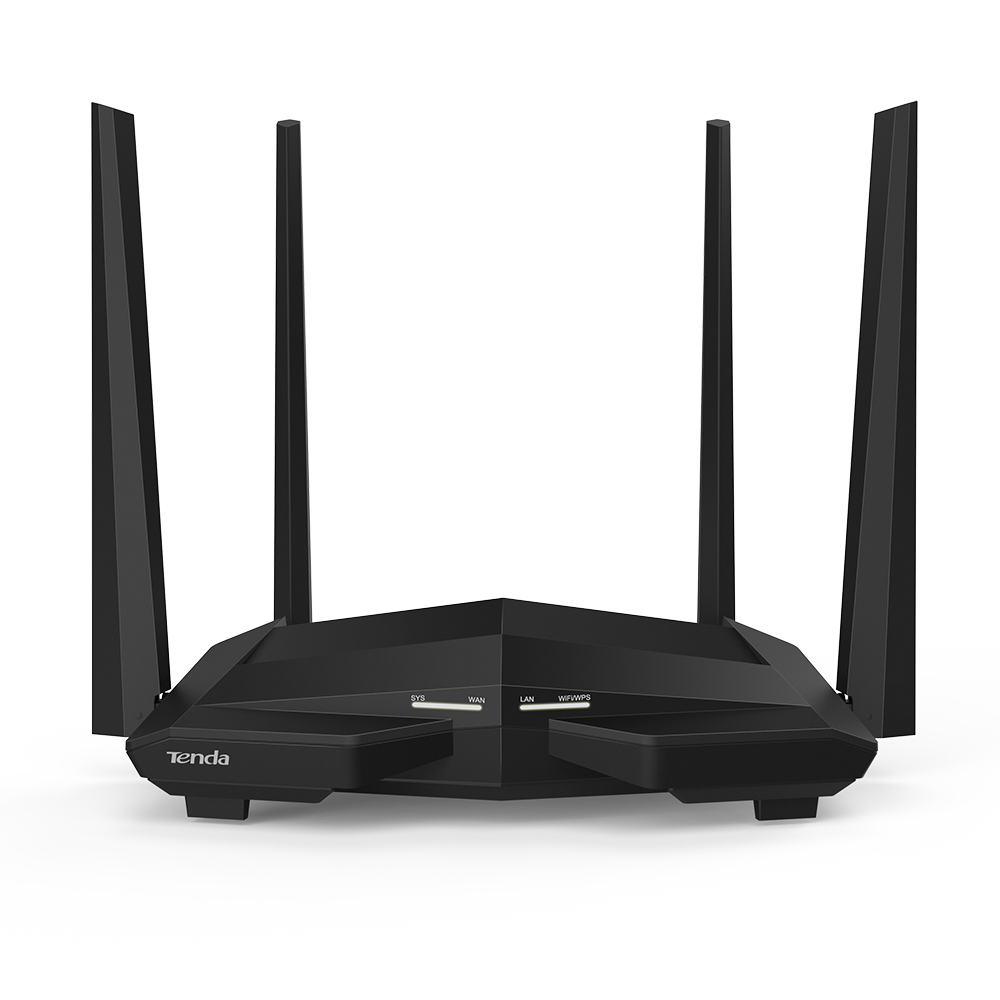 Router Wireless Tenda AC10, Gigabit AC1200, Dual-Band, Frecventa 2.4 + 5 GHz, Negru 2.4 imagine noua