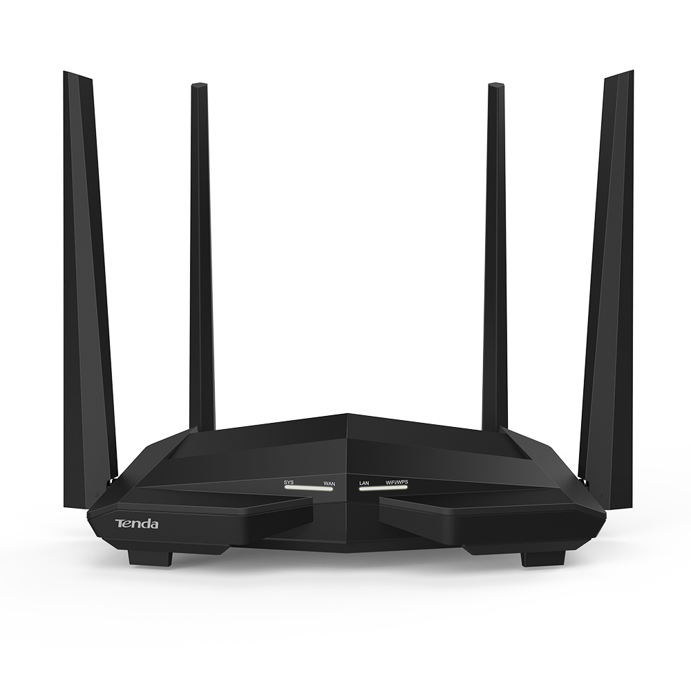 Router Wireless Tenda AC10, Gigabit AC1200, Dual-Band, Frecventa 2.4 + 5 GHz, Negru