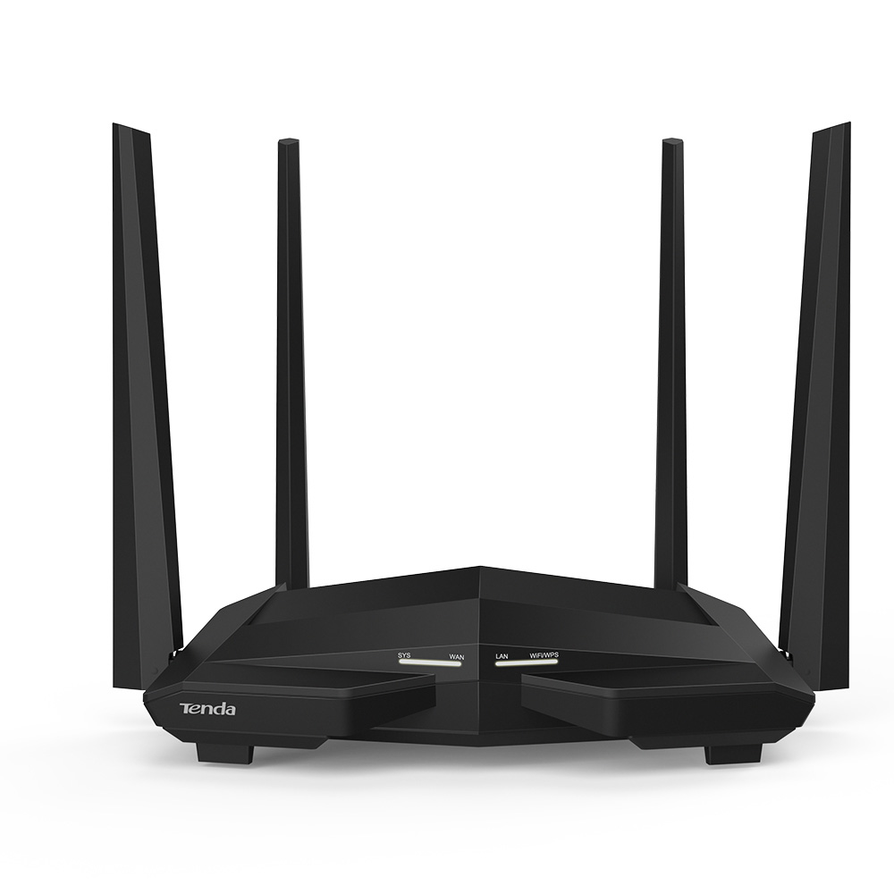 Router Wireless Tenda AC10U, Gigabit AC1200, Dual-Band, 1 x USB 2.0, Antena x 4, Frecventa 2.4 – 5 GHz, Negru 2.0 imagine noua tecomm.ro
