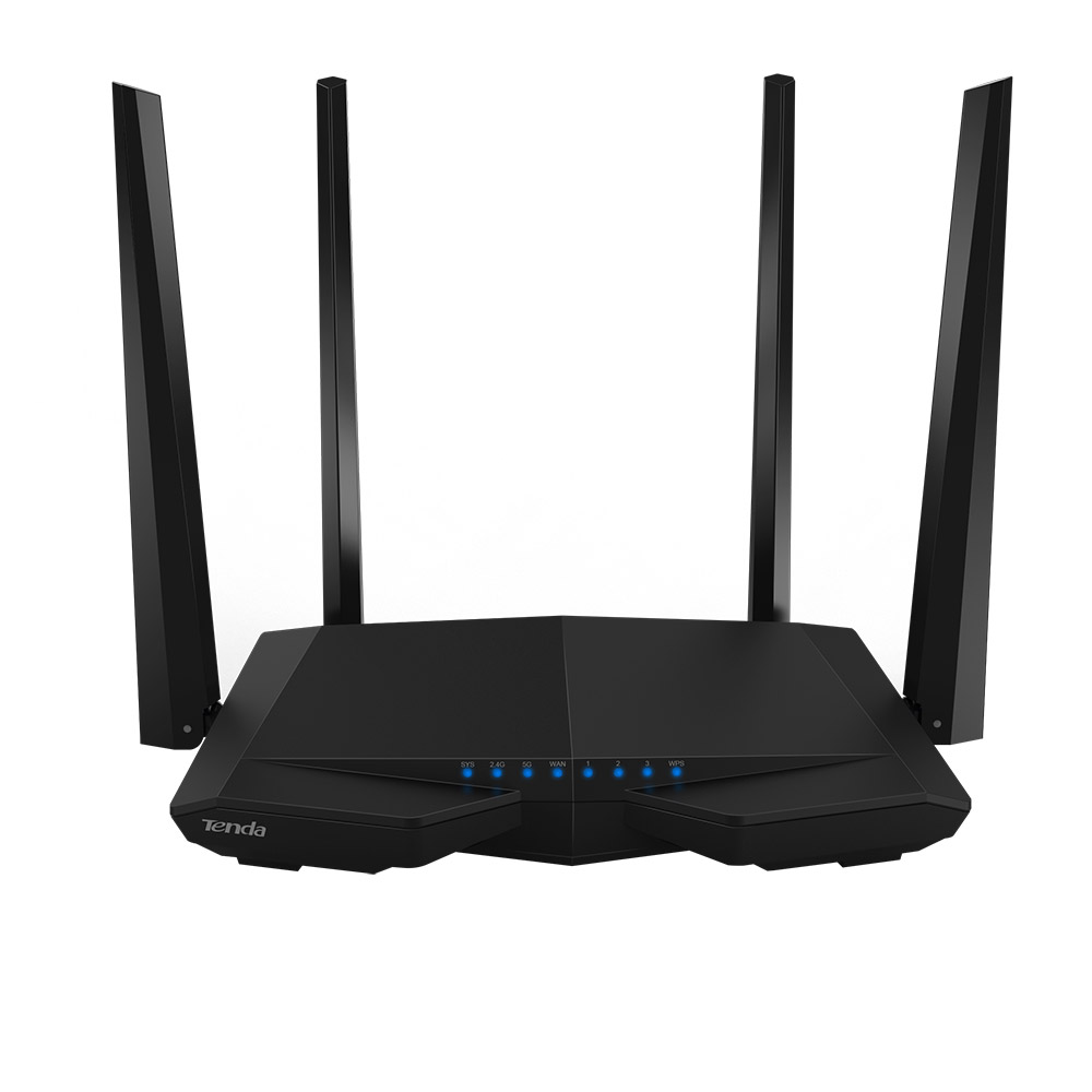 Router Wireless Tenda Ac6 Ac1200 DualBand Frecventa 2.4 8211; 5Ghz Antena 4 X 5Dbi Negru