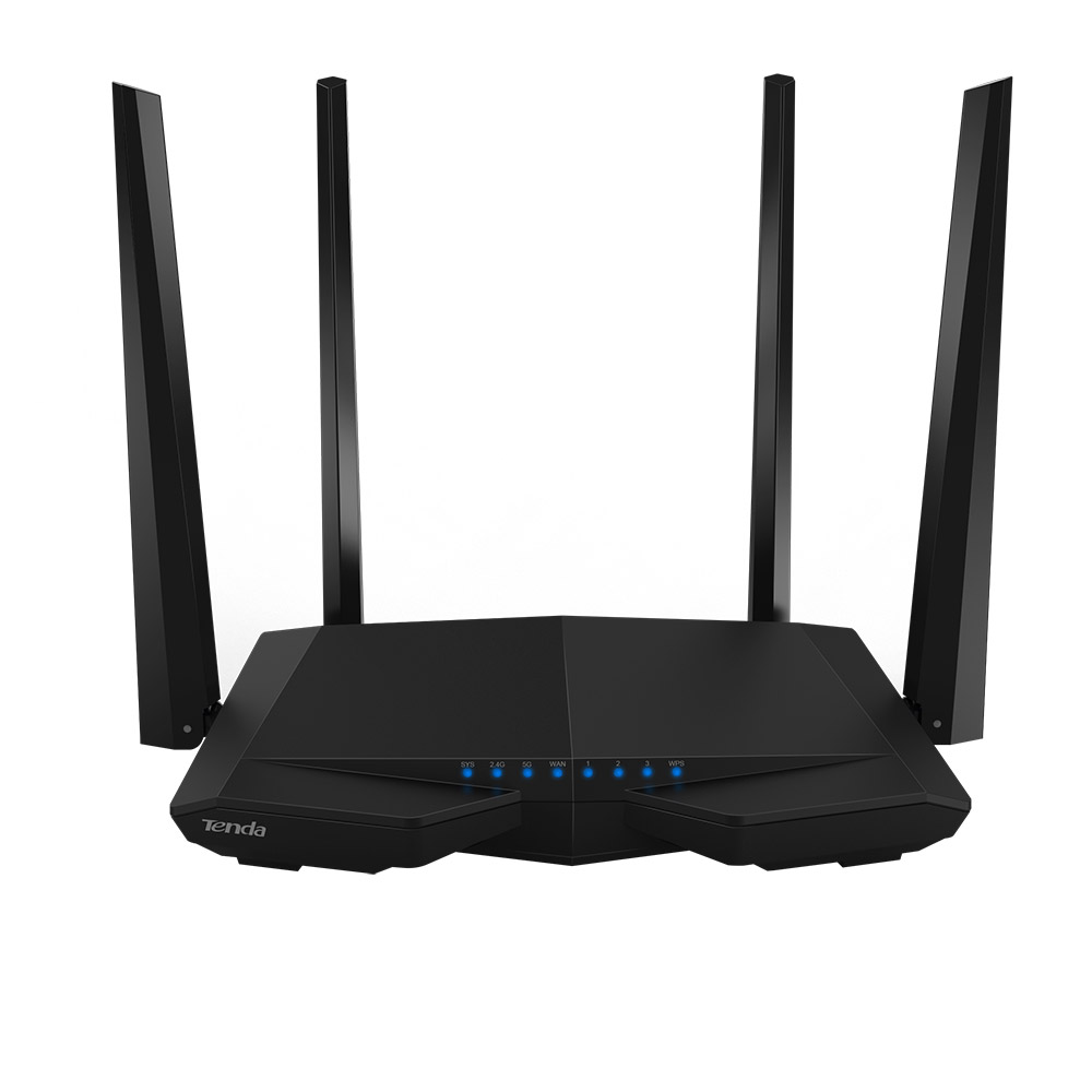 Router Wireless Tenda AC6, AC1200, Dual-Band, Frecventa 2.4 &#8211; 5GHz, Antena 4 X 5dBi, Negru