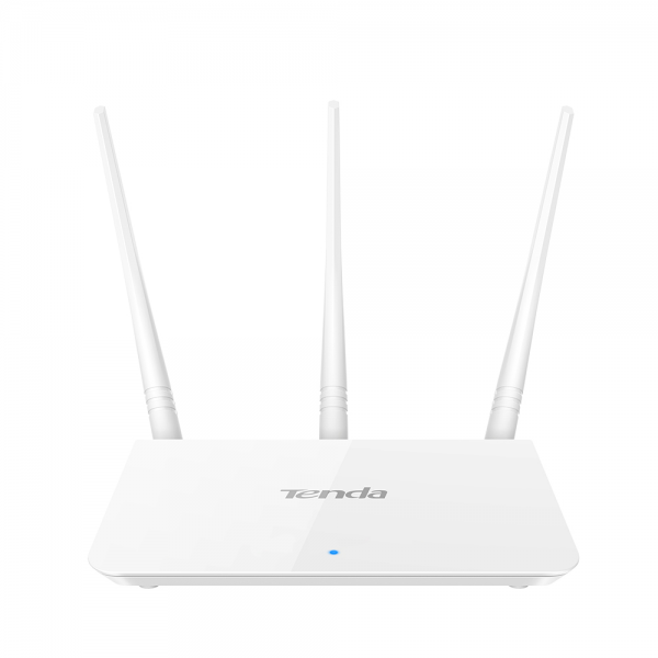 Router Wireless Tenda F3, 300Mbps, 3 Antene fixe, 2,4 GHz, Buton WPS/Reset, Alb