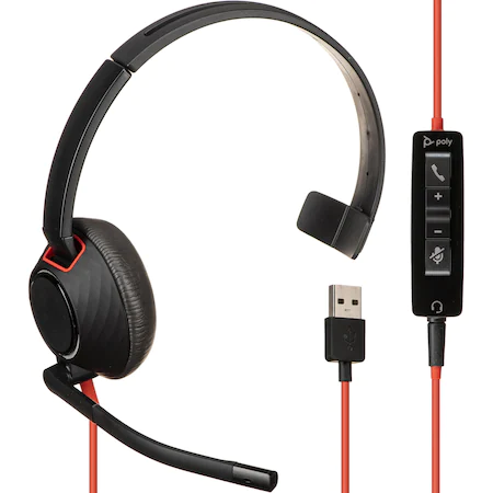Casti Call Center Plantronics Blackwire 5210 USB-A, Bulk, Lungime cablu 1.5 m, Negru