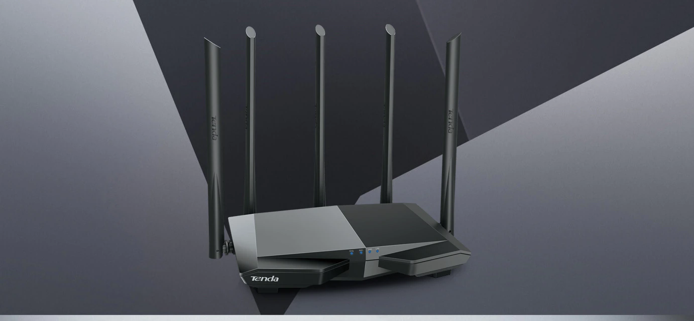 Router Wireless Tenda AC7, Dual Band, AC1200, 5 antene, Frecventa 2.4 – 5 GHz, Rata de transfer WI-FI 300 + 867 Mbps, Negru