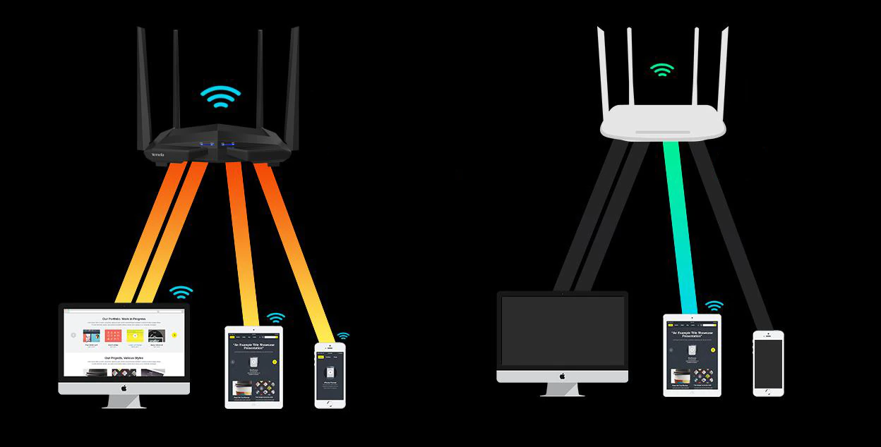 Router Wireless Tenda AC10U, Gigabit AC1200, Dual-Band, 1 x USB 2.0, Antena x 4, Frecventa 2.4 – 5 GHz, Negru