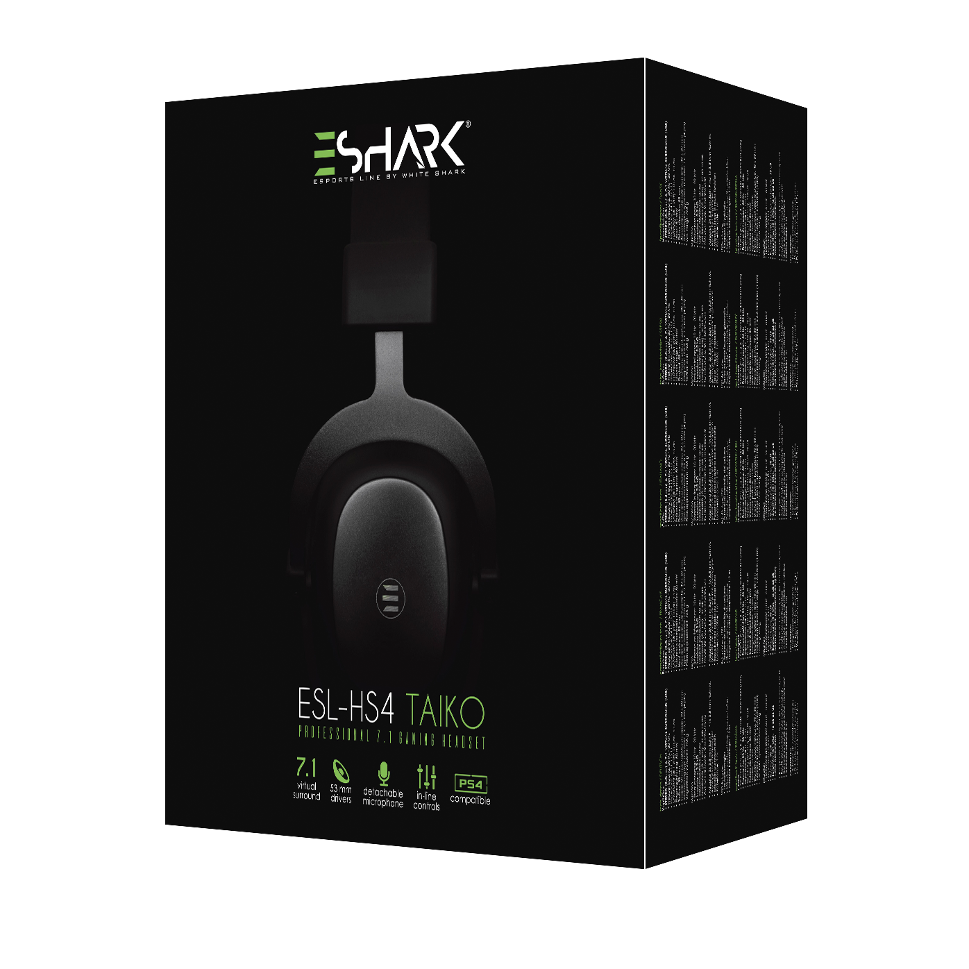 Casti Gaming eShark Taiko ESL-HS4, Over Ear, Sunet clar, USB, Negru