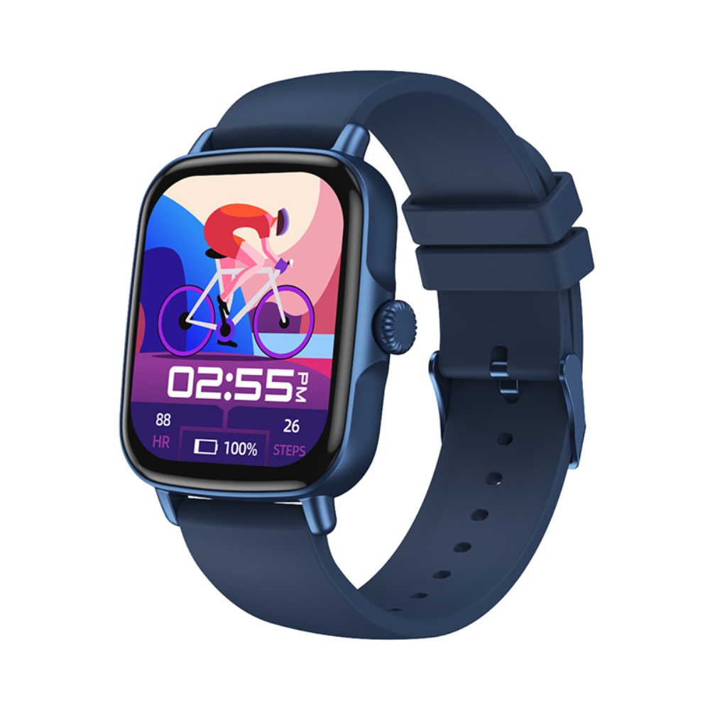 Ceas Smartwatch XK Fitness AW18 cu Moduri sportive, Calorii, Distanta, Calitate somn, Ritm cardiac, Tensiune, Albastru Adulti imagine Black Friday 2021