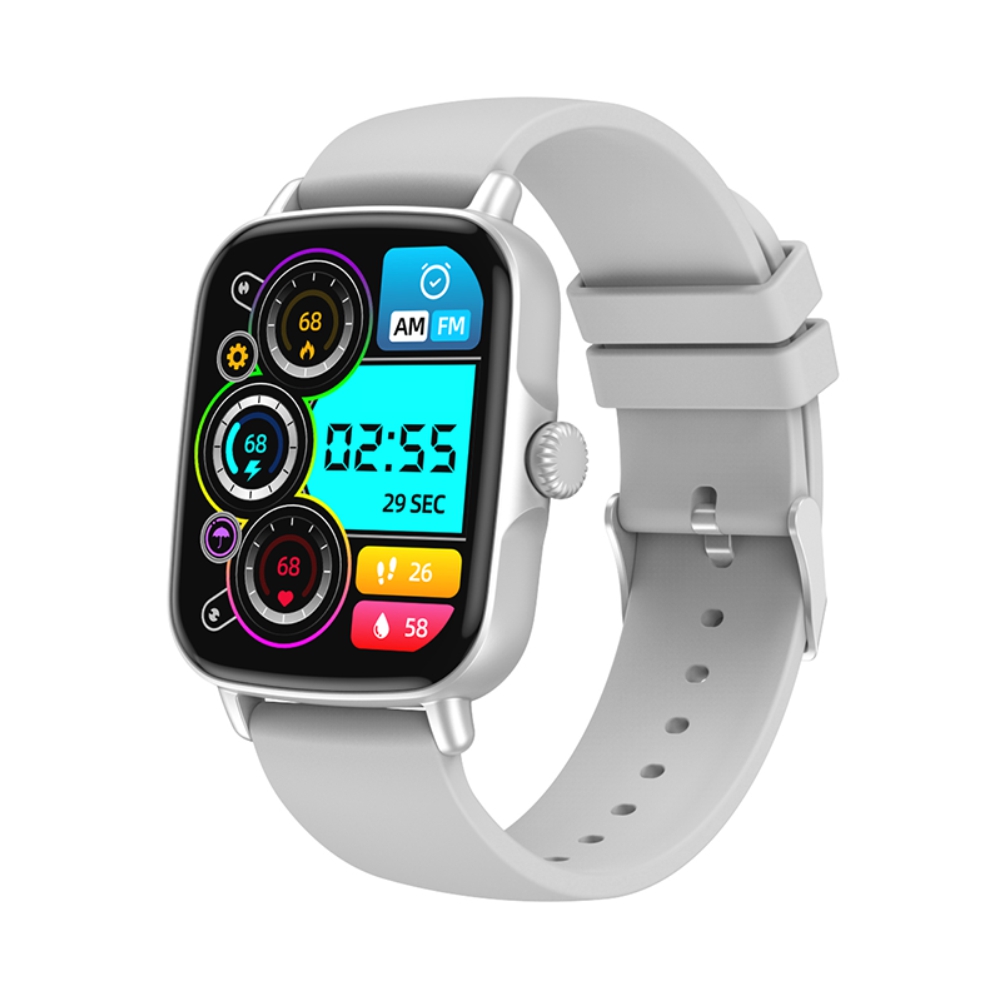 Ceas Smartwatch XK Fitness AW18 cu Moduri sportive, Calorii, Distanta, Calitate somn, Ritm cardiac, Tensiune, Gri XK Fitness imagine 2022 crono24.ro