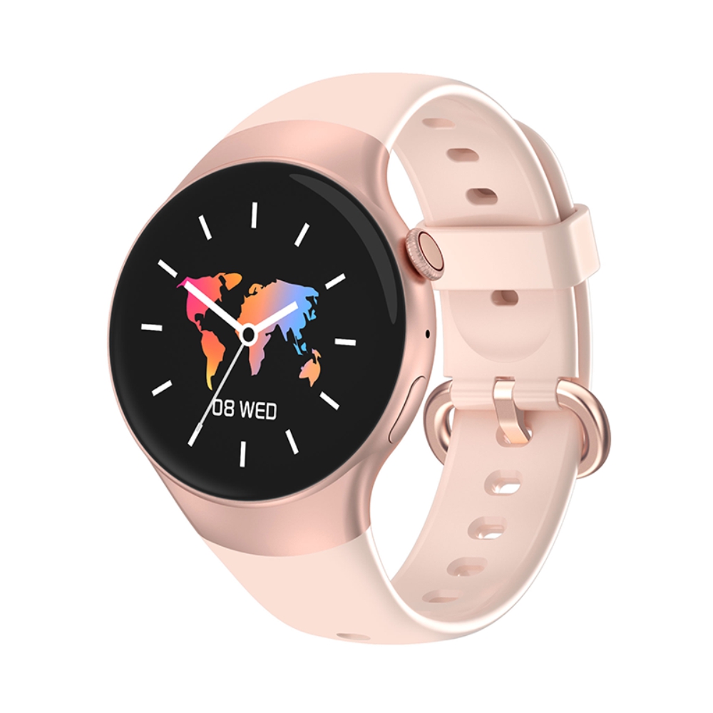 Ceas Smartwatch XK Fitness LC301 cu Monitorizare oxigen, Tensiune arteriala, Puls, Somn, Calorii, Pedometru, Mod exercitii, Alarma, Roz