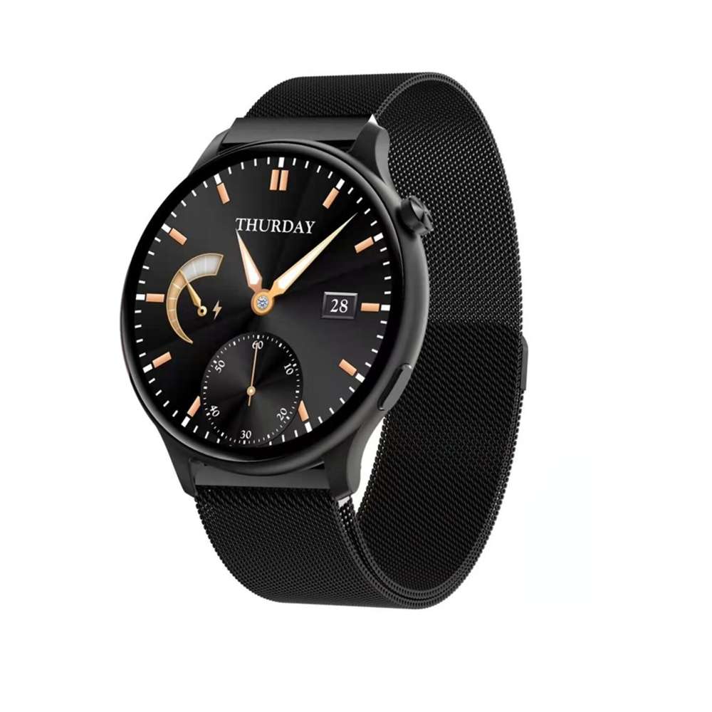 Ceas Smartwatch Twinkler TKY-FW01 cu Moduri sportive, Functii sanatate, Calorii, Bluetooth, Distanta, Bratara metalica, Negru Twinkler imagine noua 2022