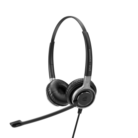 Casca Call Center Sennheiser SC 665 UC Binaurala cu fir, Mufa de 3,5 mm, Negru/Argintiu