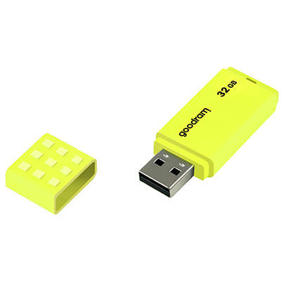 Memorie USB Goodram UME2, 32GB, USB 2.0, Galben 2.0 imagine noua idaho.ro