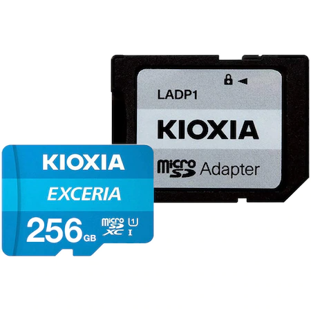 Card de Memorie MicroSD Kioxia Exceria 256GB,UHS I U1+ Adaptor, LMEX1L256GG2