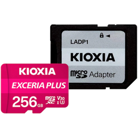 Card de Memorie MicroSD Kioxia Exceria Plus, 256GB,UHS I U3+ adaptor, LMPL1M256GG2 imagine noua