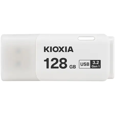 Memorie USB Kioxia Hayabusa U301, 128GB, USB 3.0, Alb (Alb) imagine noua tecomm.ro