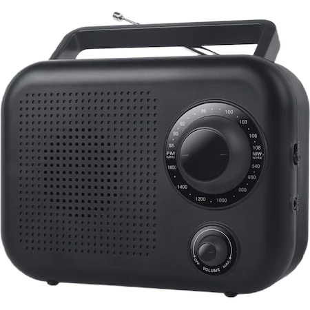 Radio Portabil New One R210, Tuner MW/FM, Acumulator, Functii MP3 Player, Negru Acumulator