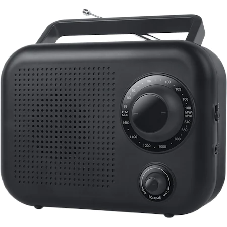 Radio Portabil New One R210, Tuner MW/FM, Acumulator, Functii MP3 Player, Negru Acumulator imagine noua idaho.ro