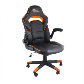 Scaun Gaming White Shark SHEBA, Cotiere Fixe, Sarcina Suportata 130 kg, Negru/Portocaliu