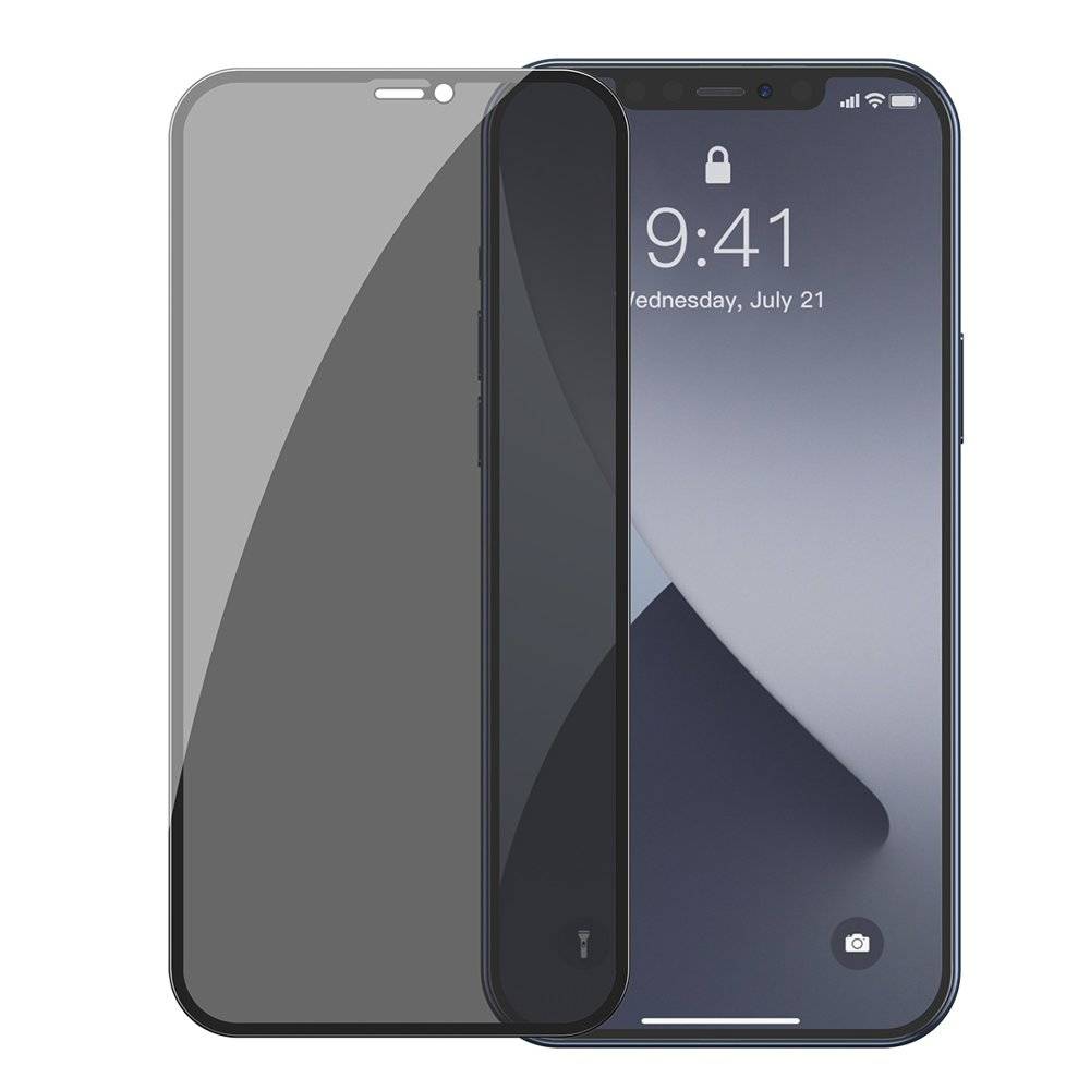 Pachet 2 folii de sticla pentru iPhone 12 Pro Max, Privacy Glass, 6.7 inch 6.7 imagine noua tecomm.ro