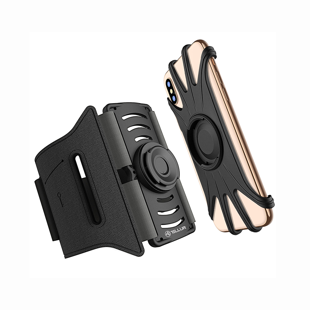 Suport telefon pentru brat detasabil Tellur, Silicon, 4″-6.5″, Negru 4″-6.5″ imagine Black Friday 2021