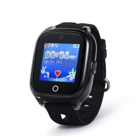 Ceas Smartwatch Pentru Copii Wonlex KT01 Wi-Fi, Model 2023 cu Functie Telefon, Localizare GPS, Camera, Pedometru, SOS, IP54 –  Negru, Cartela SIM Cadou