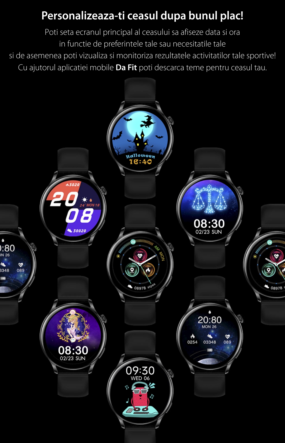 Ceas Smartwatch XK Fitness AK37 cu Functii monitorizare sanatate, Notificari, Bluetooth, Cronometru, Bratara silicon, Negru