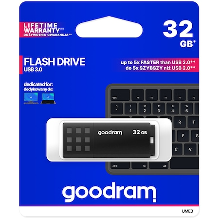 Memorie USB Goodram UME3, 32GB, USB 3.0, Negru