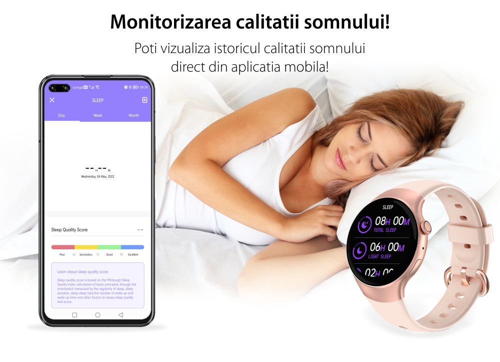 Ceas Smartwatch XK Fitness LC301 cu Monitorizare oxigen, Tensiune arteriala, Puls, Somn, Calorii, Pedometru, Mod exercitii, Alarma, Negru