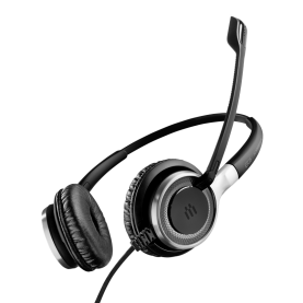 Casca Call Center Sennheiser SC 668, Conexiune binaurala cu fir, Deconectare usoara (ED), Negru