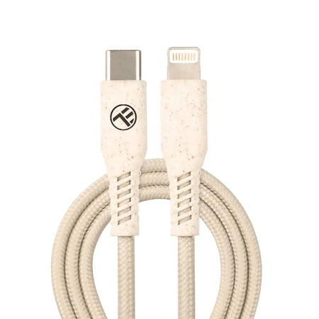 Cablu de Date si Incarcare Tellur Green Type-C to Lightning, 2.4A, PD20W, 1m, Nailon, Beige 1m imagine noua idaho.ro