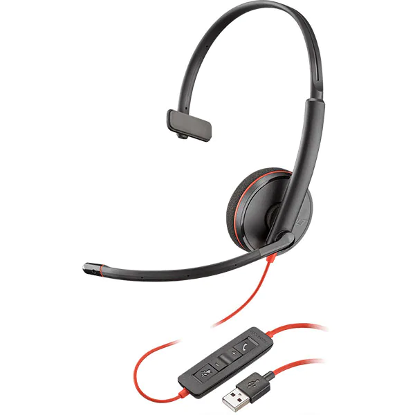 Casca Call Center Plantronics Blackwire C3210, USB-A, Monoaural, Negru Blackwire imagine noua idaho.ro
